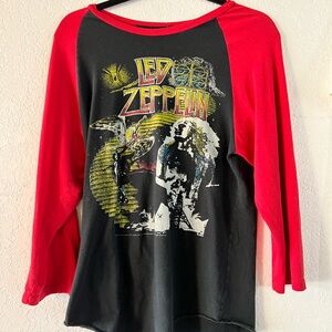 Led Zeppelin Red and Black Raglan Tee